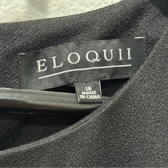 Eloquii Black Jumpsuit Wide Leg Size 16 Side Pockets Key Hole Front - Picture 11 of 12